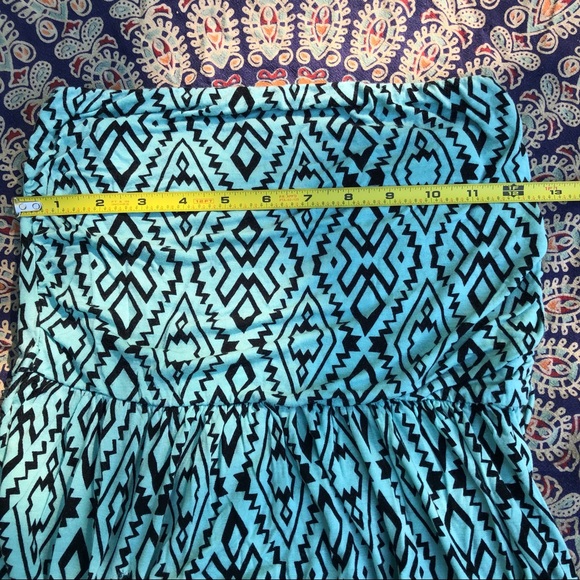 Iris Los Angeles Tube Top Turquoise Dress Size Large - Picture 2 of 6